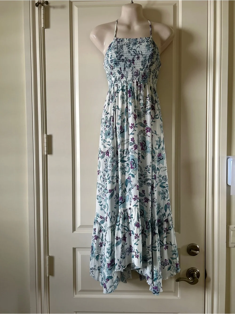 FREE PEOPLE Heat Wave Floral Combo Printed Pink Maxi Dress Size S, EUC